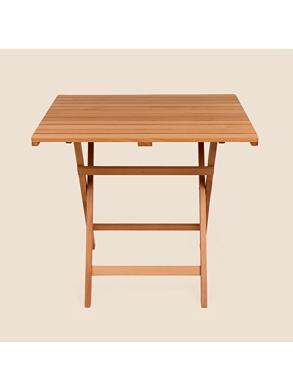 Kahverengi Katlanır Bistro Yemek Masası - Meşe - 70x80 cm-3
