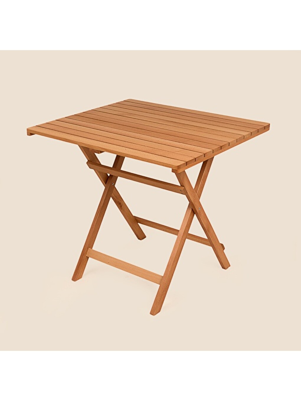 Kahverengi Katlanır Bistro Yemek Masası - Meşe - 70x80 cm-4