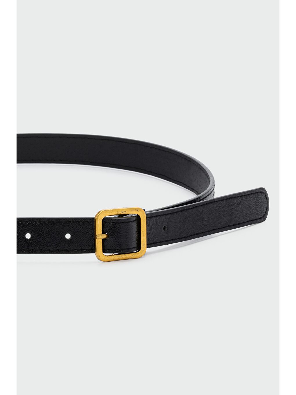 Kare Tokalı Suni Deri Kemer Siyah-1