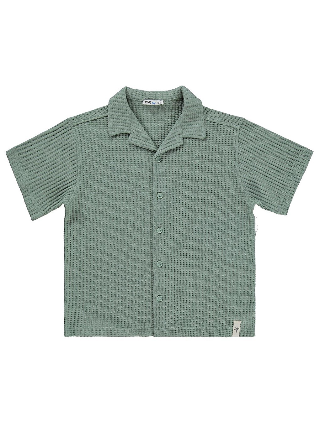 Boys Basic Waffle 10-13 Yaş Gömlek - Yeşil