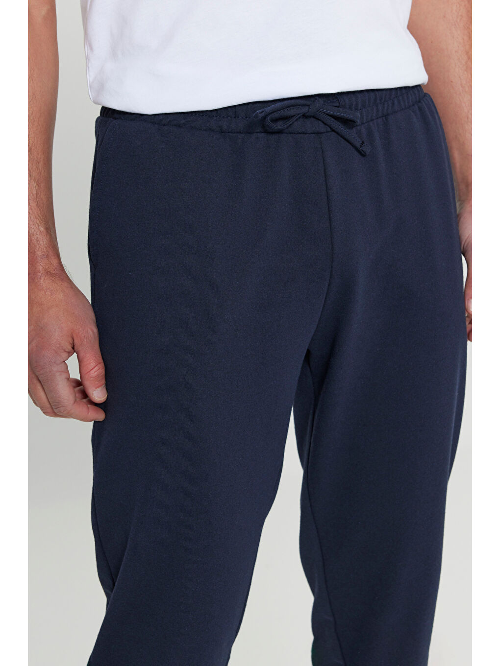 Erkek Lacivert Standart Fit 2 İplik Cepli Rahat Recycle Pamuklu Jogger Eşofman Altı-3