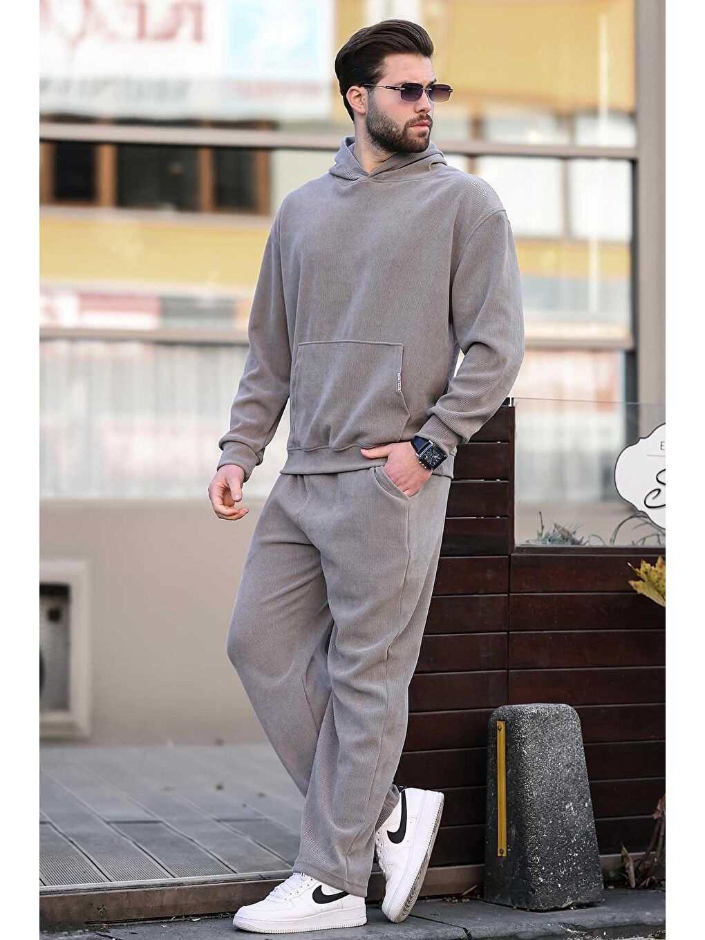 Gri  Erkek  Eşofman Takımı E7401-1