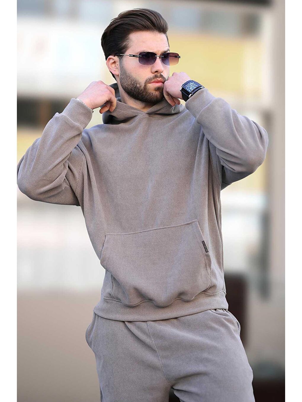 Gri  Erkek  Eşofman Takımı E7401-2