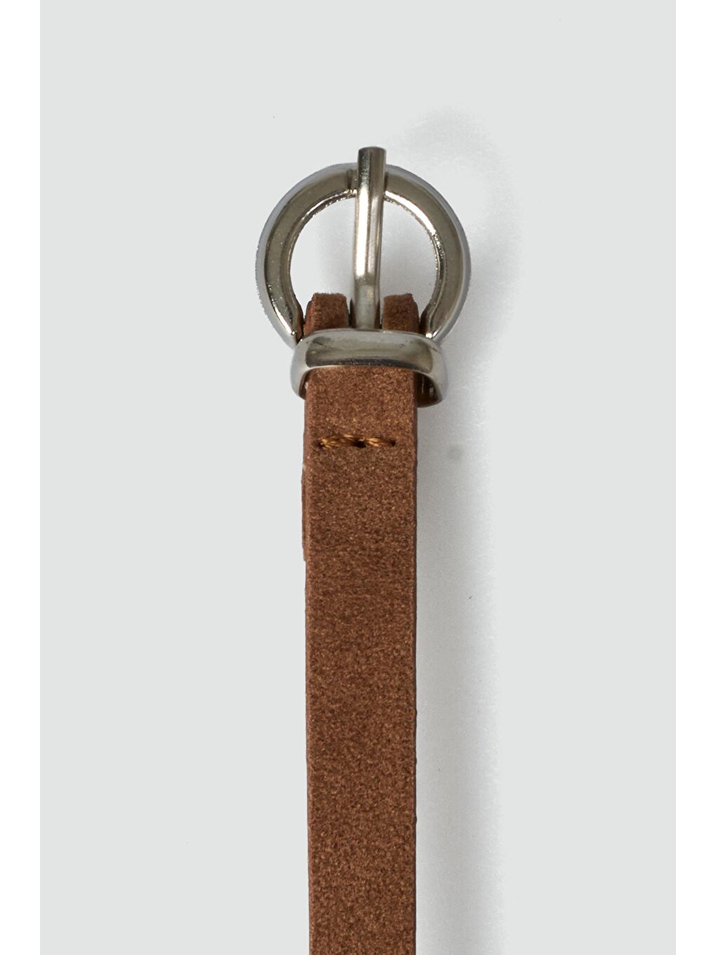 Kahverengi Süet İnce Kemer Taba-4