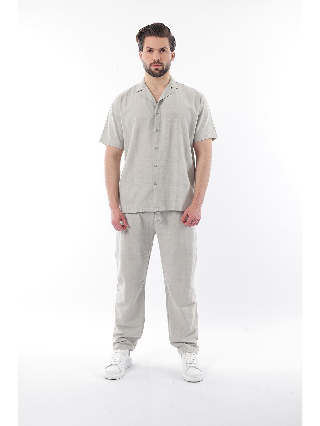 Mint Yeşili Over Fit Erkek Gömlek Takım E7303-1