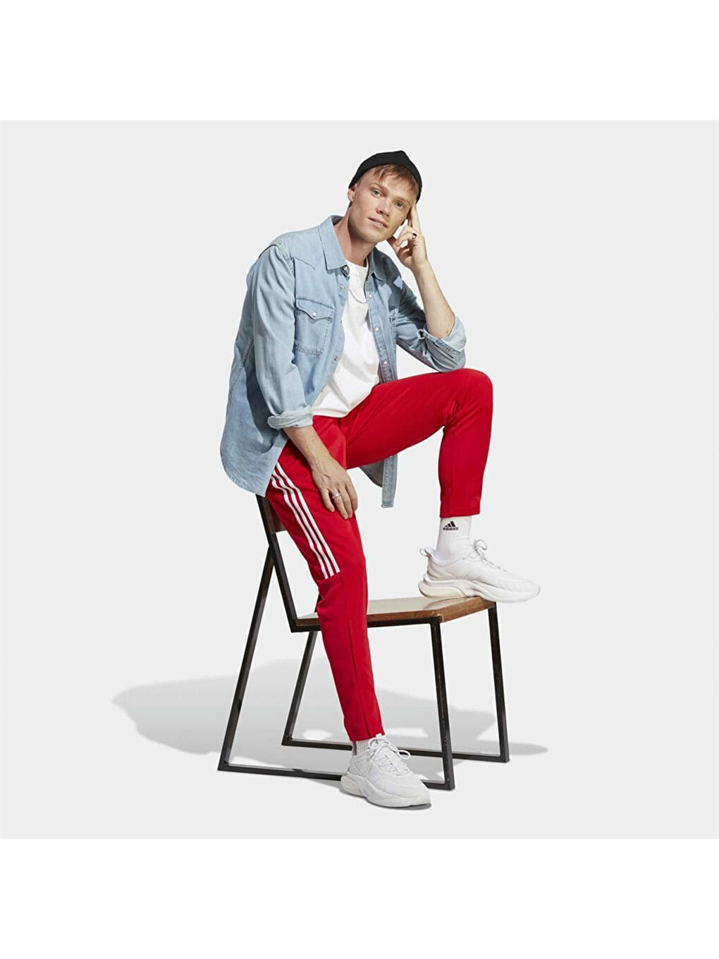 Aeroready Serano 3 Stripes Erkek Kırmızı Eşofman Altı-2