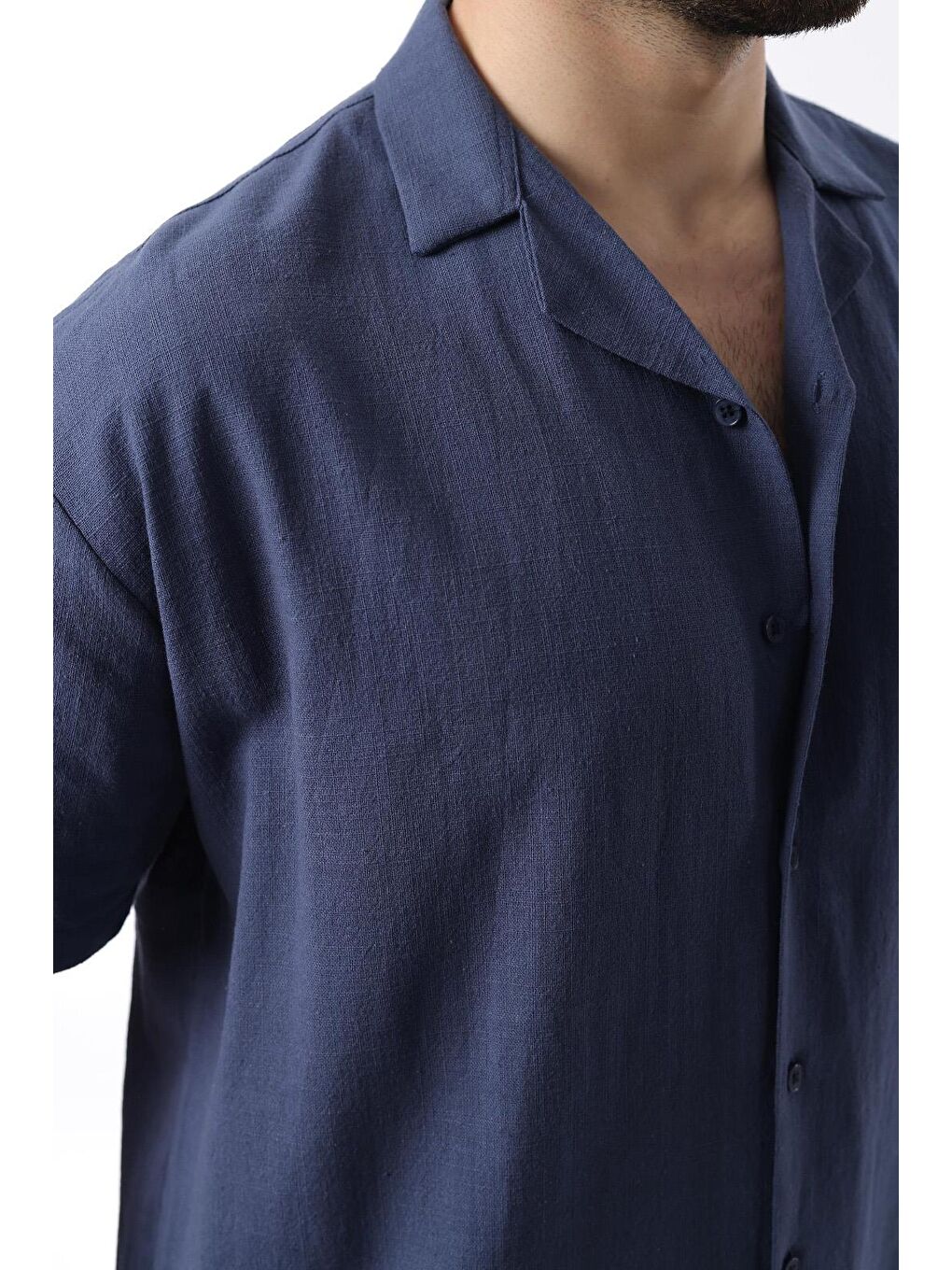 Lacivert Over Fit Erkek Gömlek Takım E7303-2