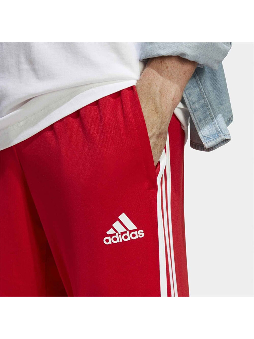 Aeroready Serano 3 Stripes Erkek Kırmızı Eşofman Altı-3