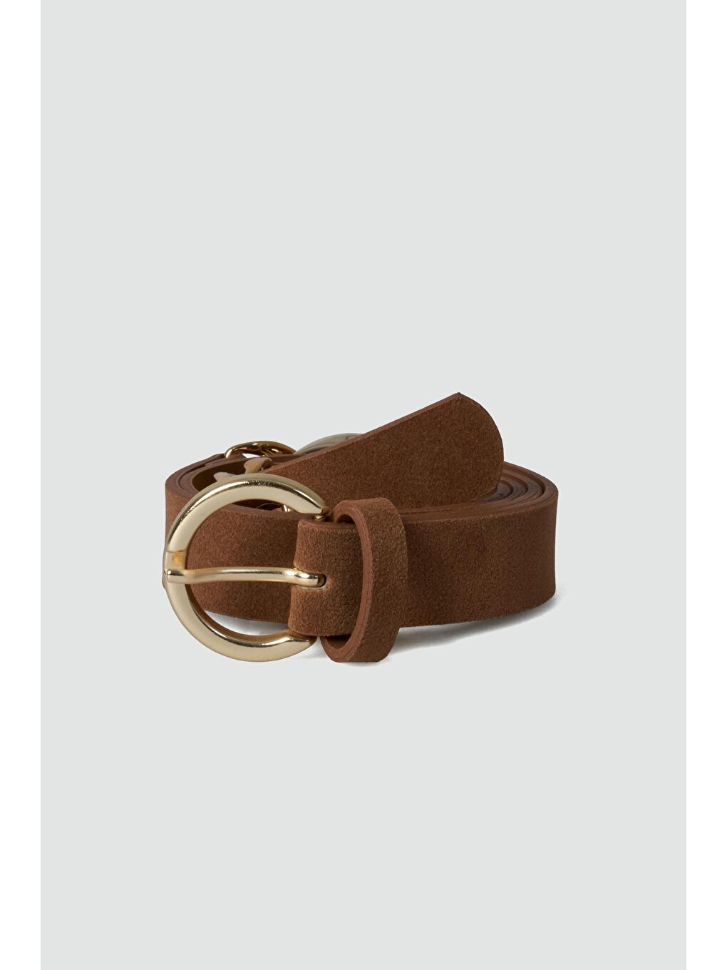 Kahverengi Süet Zincir Detaylı Kemer Taba-1