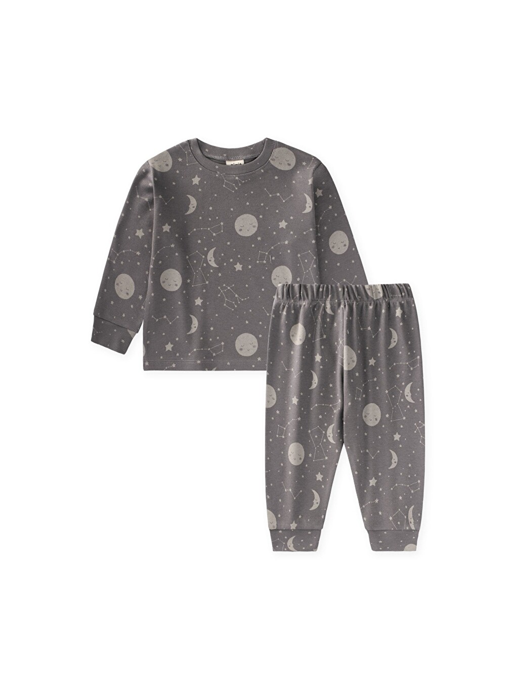 Desenli Pijama Takımı 1-6 Yaş Gri