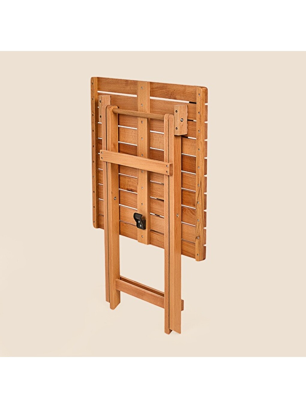 Kahverengi Katlanır Bistro Yemek Masası - Meşe - 60x60 cm-1