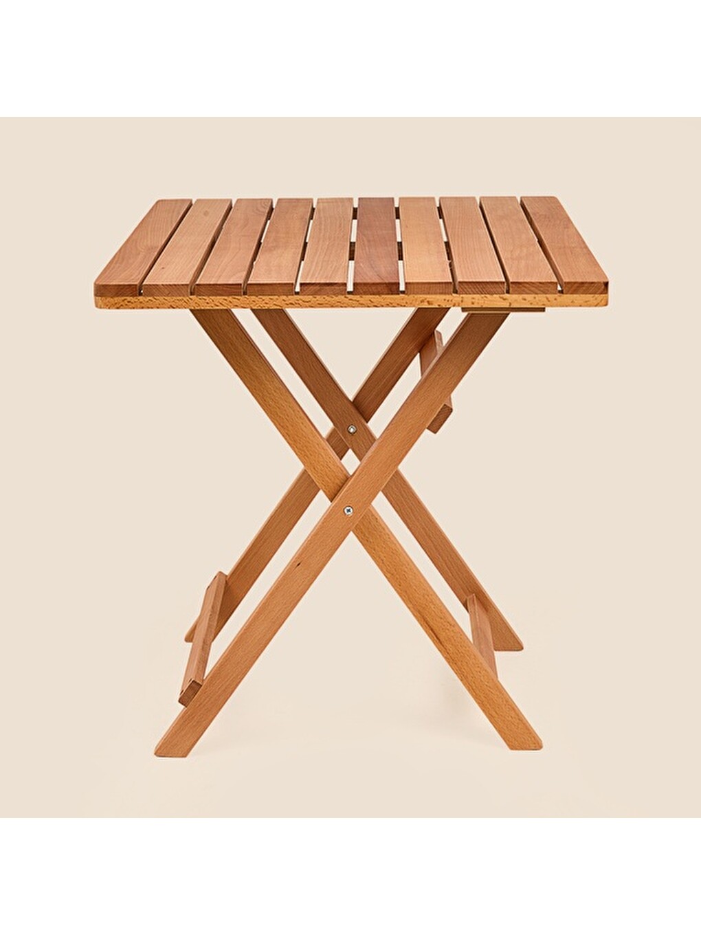 Kahverengi Katlanır Bistro Yemek Masası - Meşe - 60x60 cm-2
