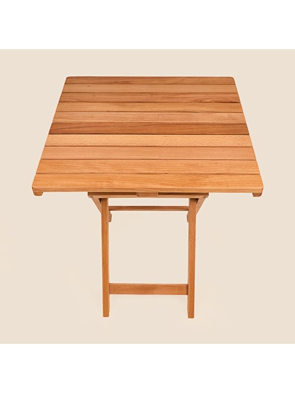 Kahverengi Katlanır Bistro Yemek Masası - Meşe - 60x60 cm-4