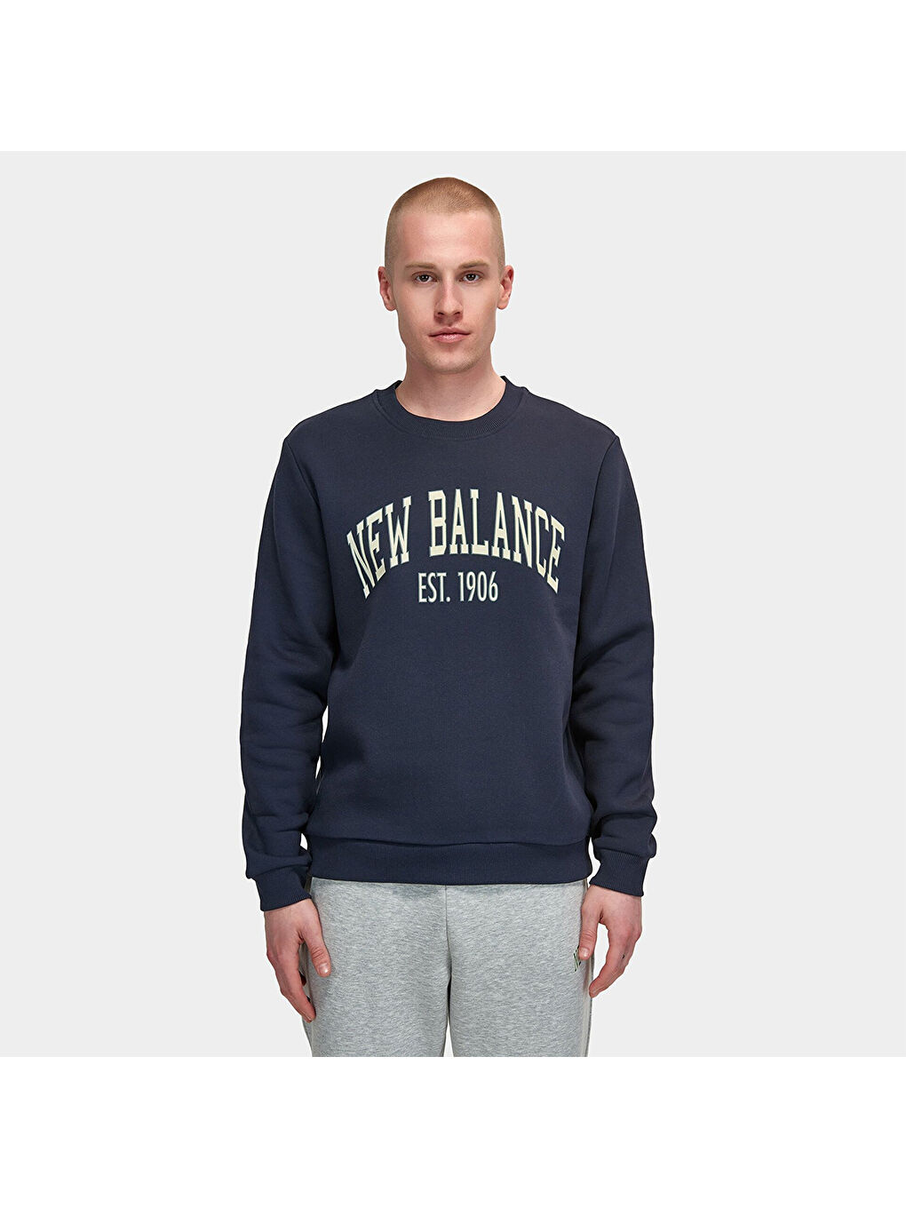 3325 Erkek Lacivert Yuvarlak Yaka Sweatshirt