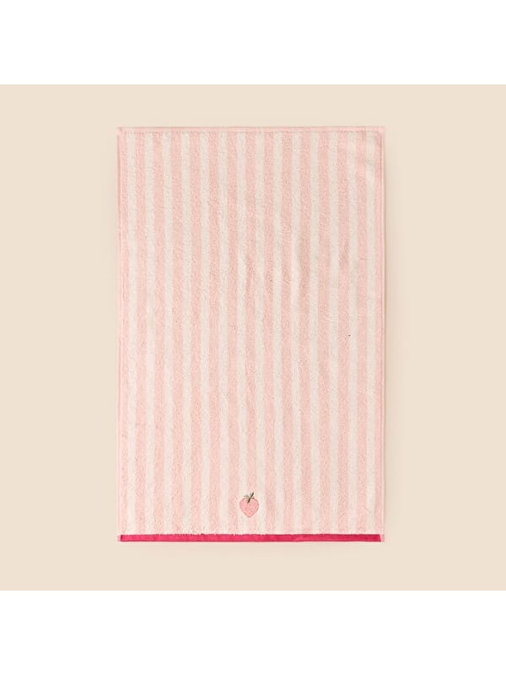 Soft Velin Yüz Havlusu - Ekru / Pembe - 50x80 cm-1