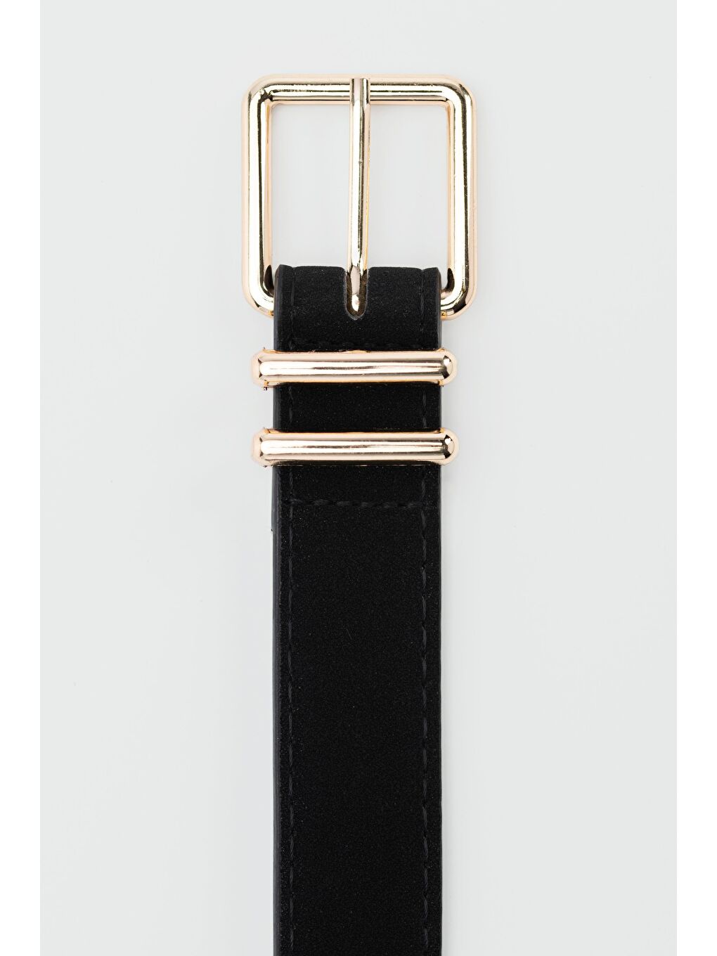 Kare Tokalı Süet Kemer Siyah-2