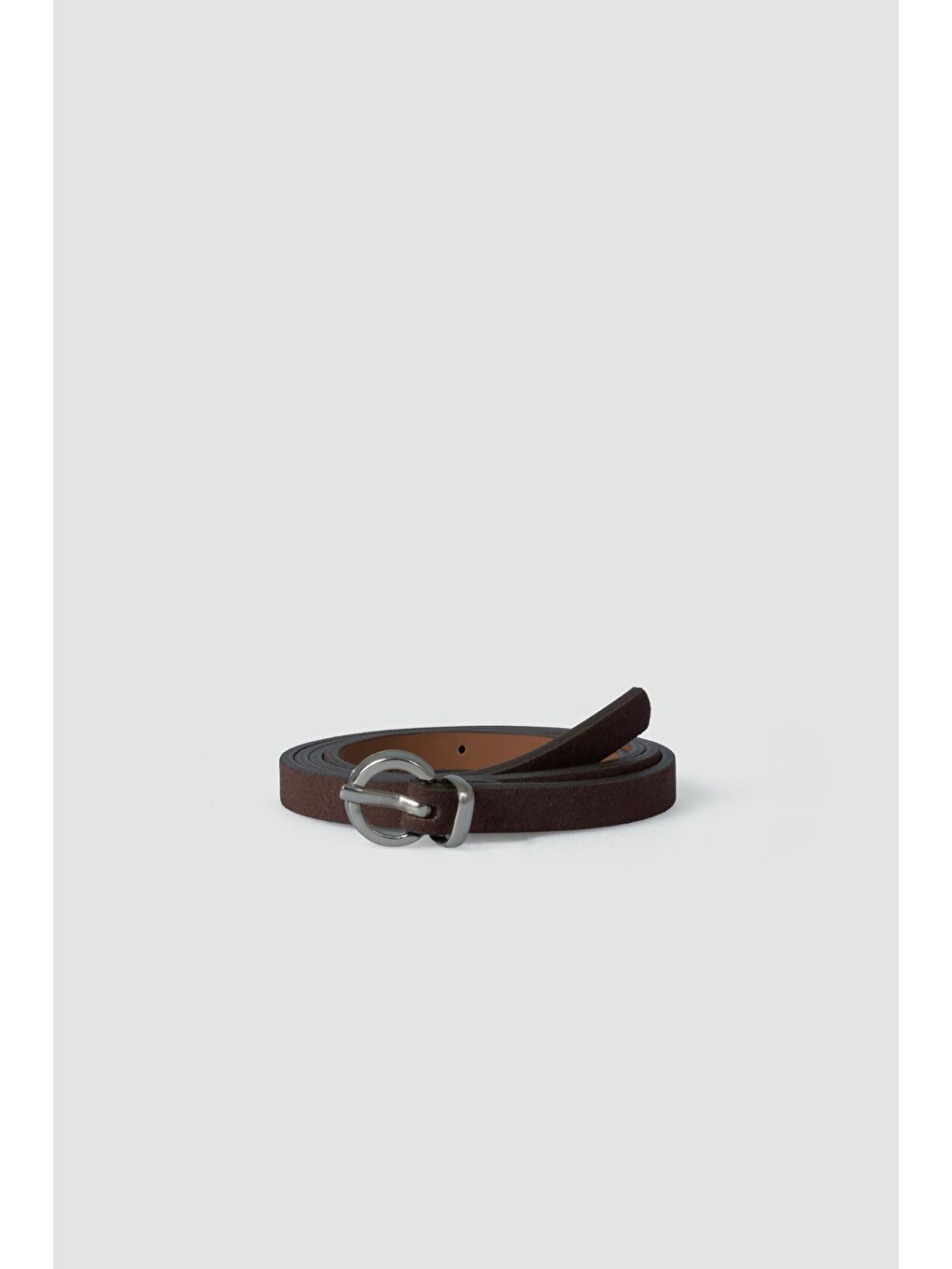 Kahverengi Süet İnce Kemer Kahve-1