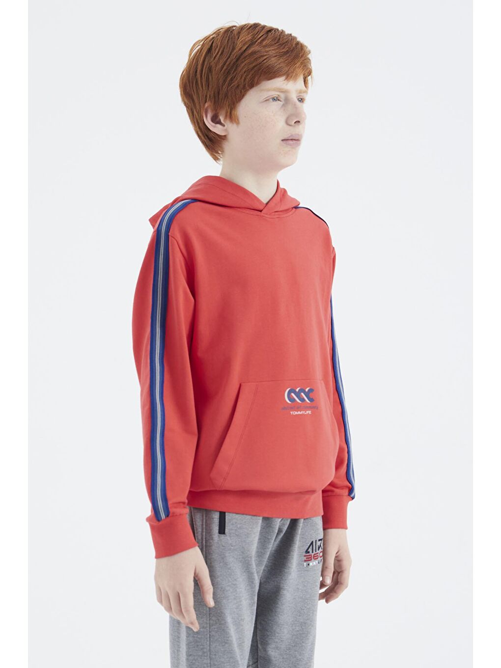 TOMMYLIFE Kırmızı Fiesta Kanguru Cepli Erkek Çocuk Sweatshirt - 11176 - 4