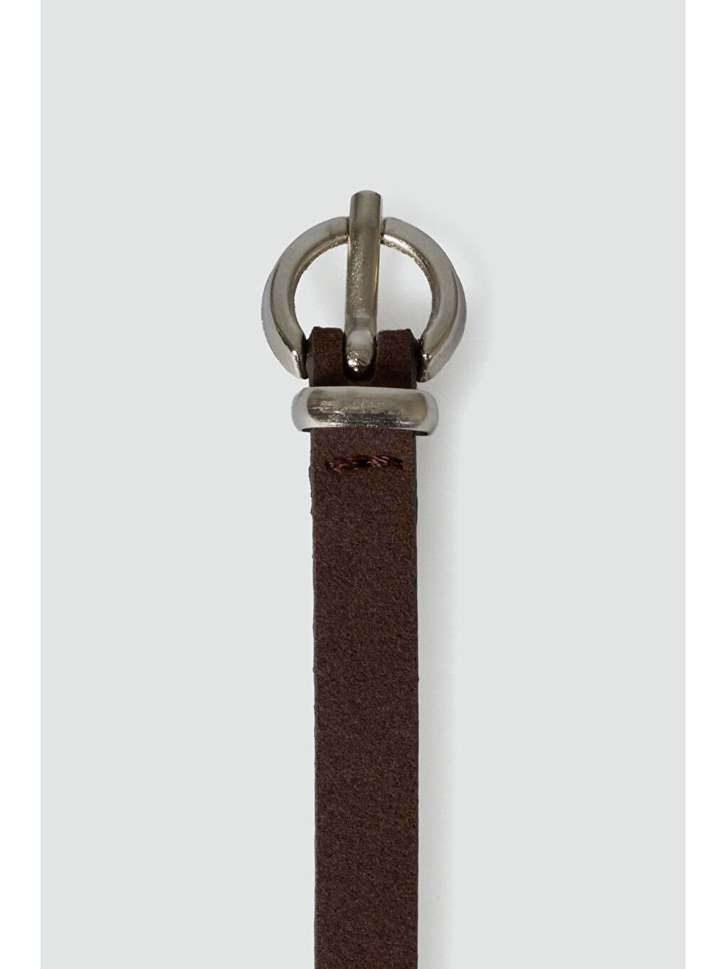 Kahverengi Süet İnce Kemer Kahve-4