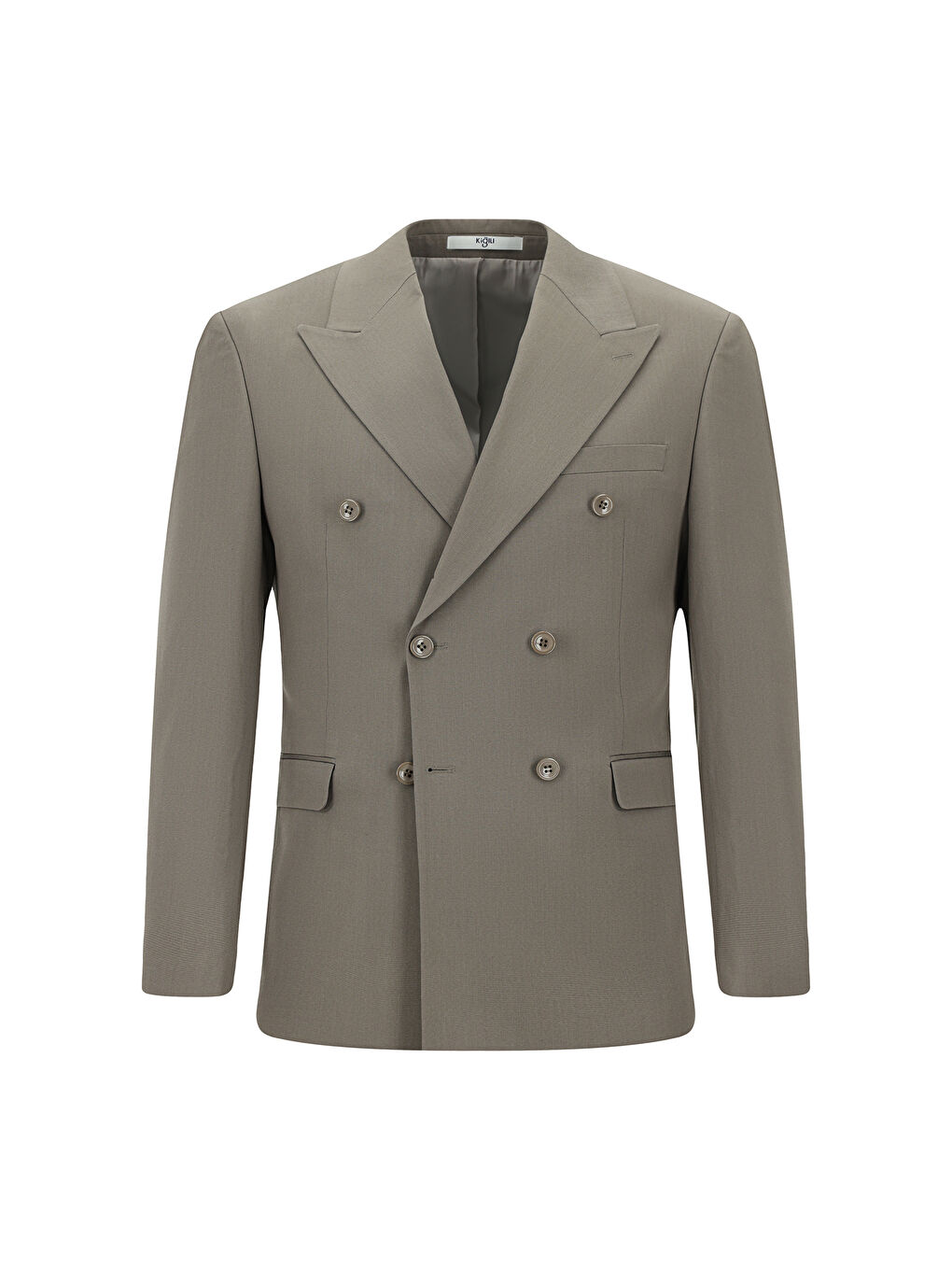 Kahverengi Slim Fit Dar Kesim Pamuklu Lyocell Kruvaze Takım Elbise-2