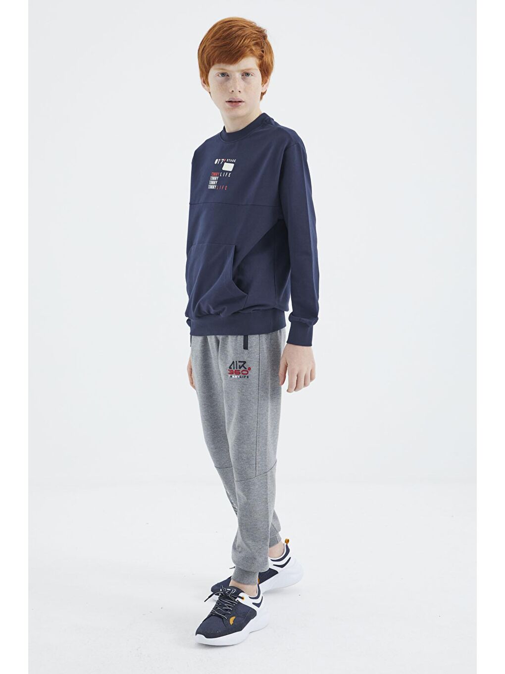 TOMMYLIFE İndigo Baskılı Erkek Çocuk Sweatshirt - 11175 - 3