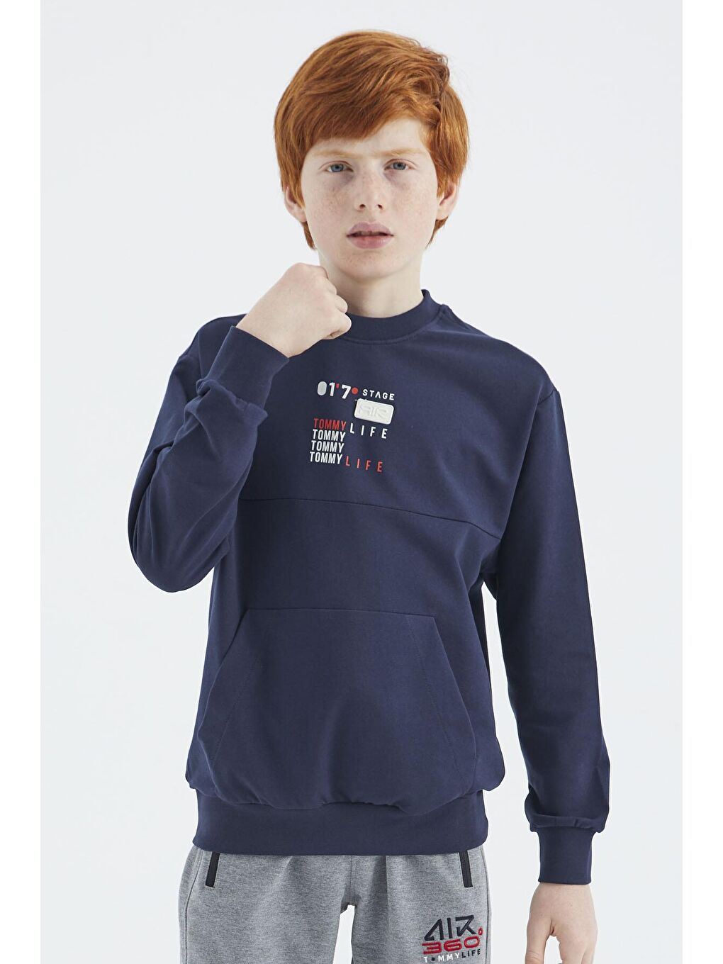 TOMMYLIFE İndigo Baskılı Erkek Çocuk Sweatshirt - 11175 - 4