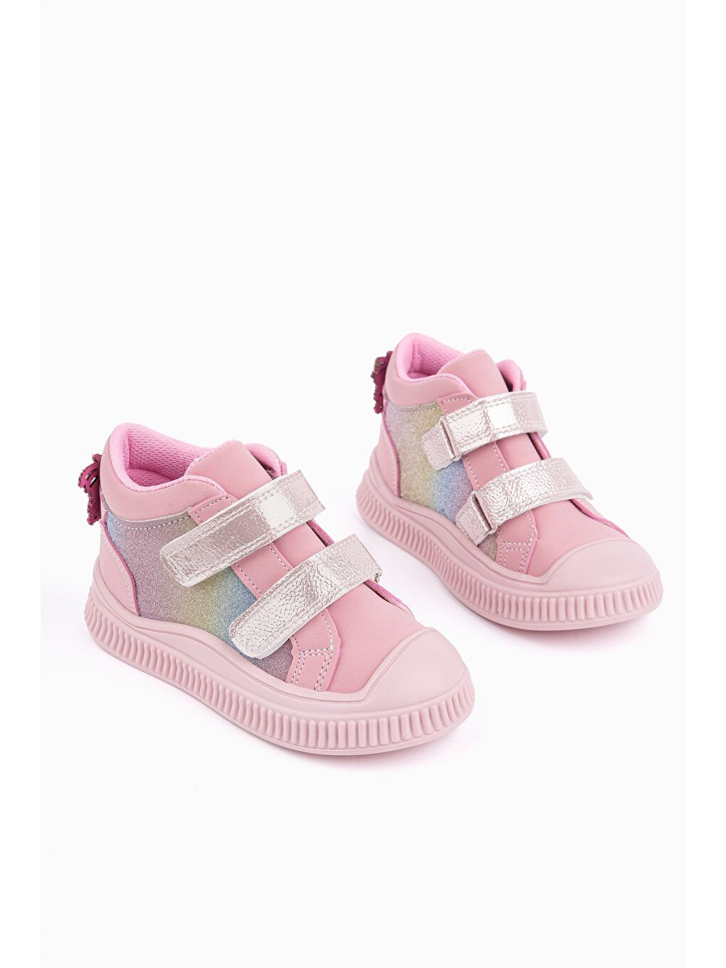 Pembe PAWS Kelebekli Çift Cırtlı Kız Bebek ve Çocuk Bot