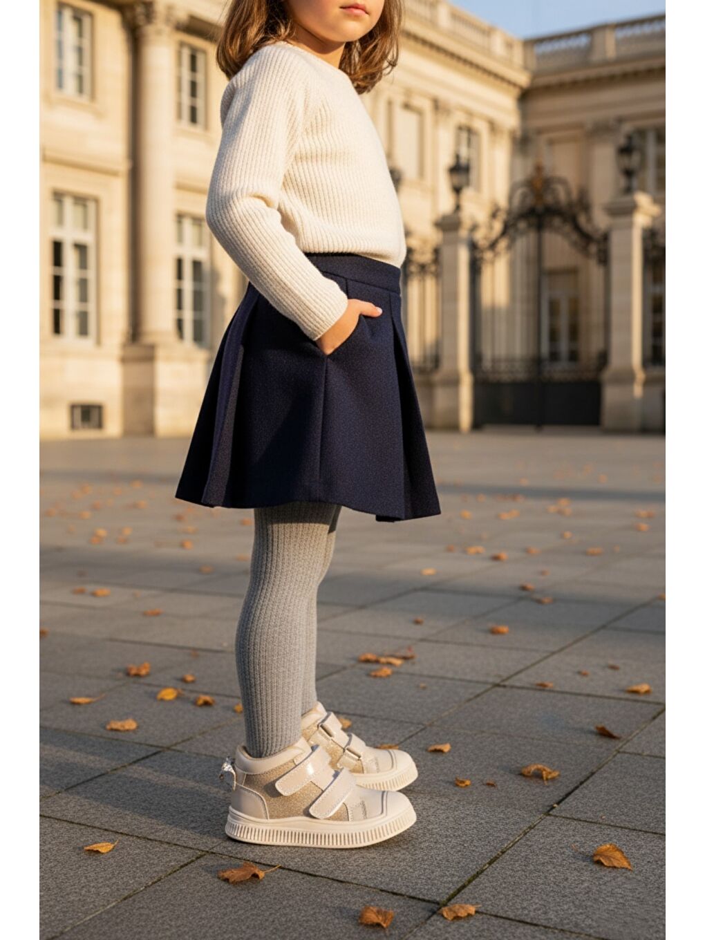 Bej PAWS Kelebekli Çift Cırtlı Kız Bebek ve Çocuk Bot-4