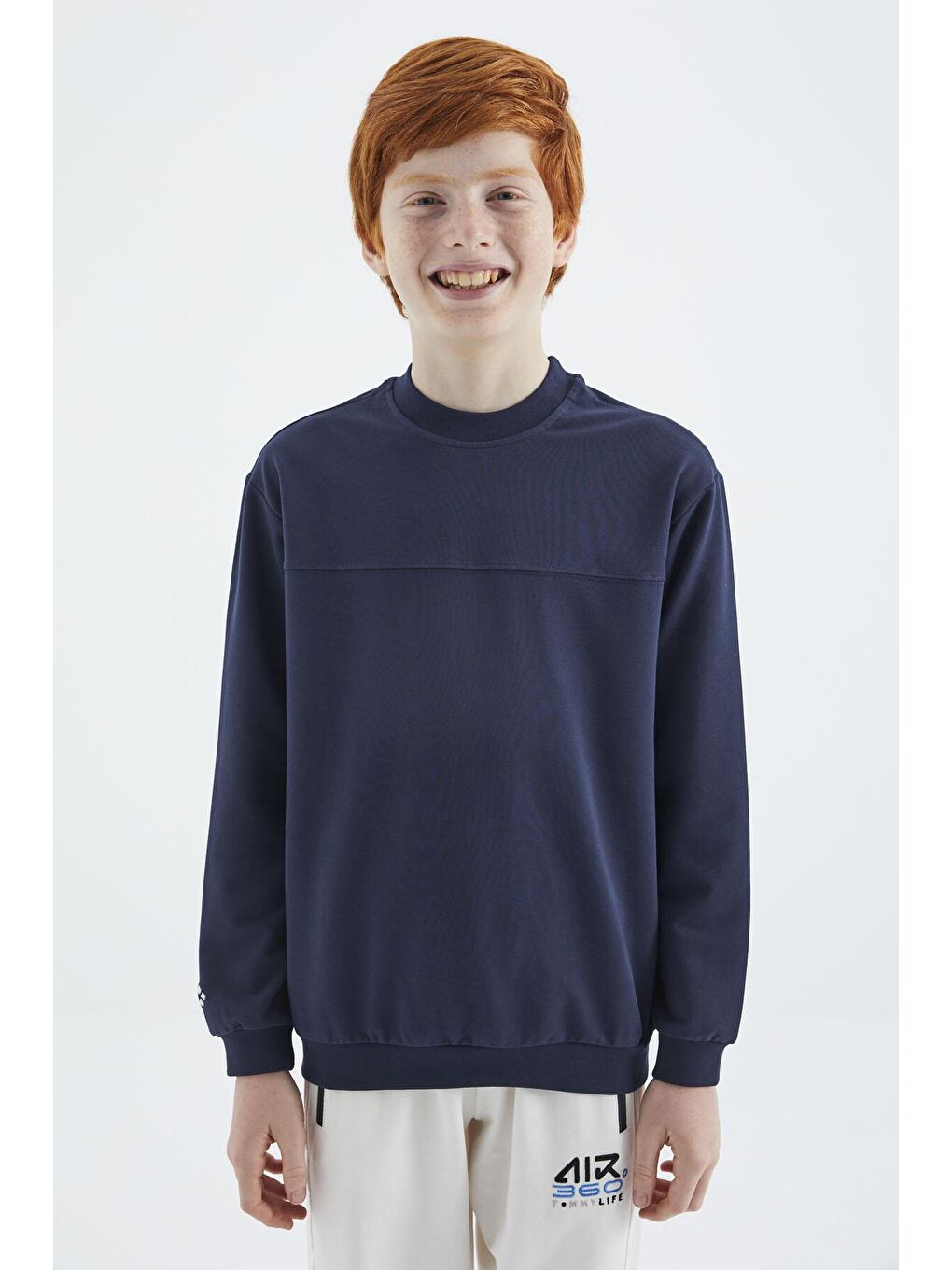 TOMMYLIFE İndigo Basic Erkek Çocuk Sweatshirt - 11173