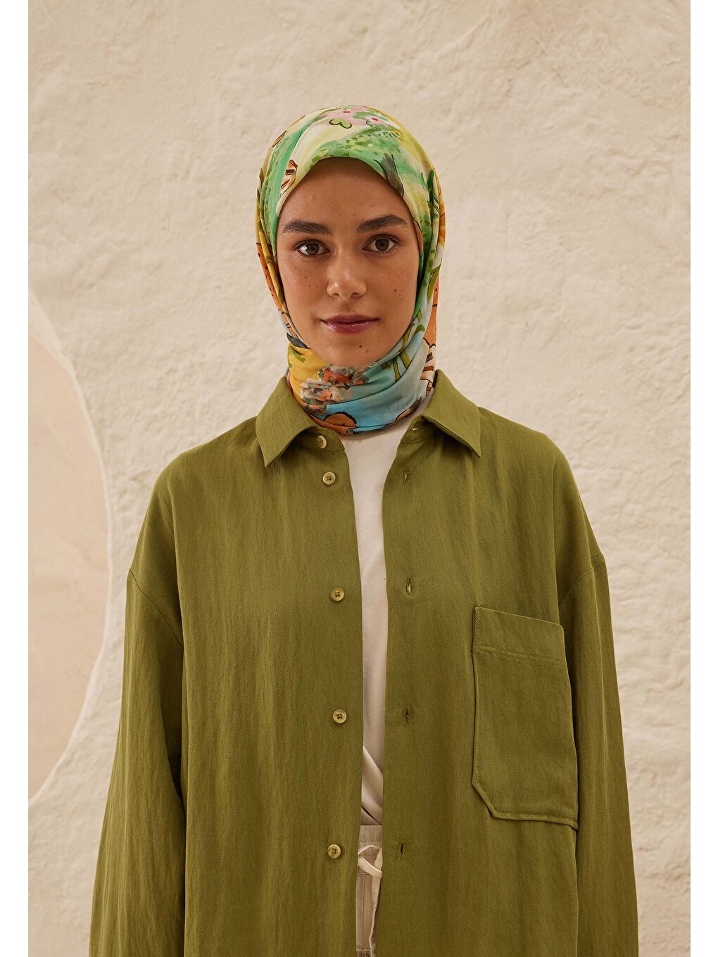 Nora Desen Pamuk Vual Eşarp Turuncu-2