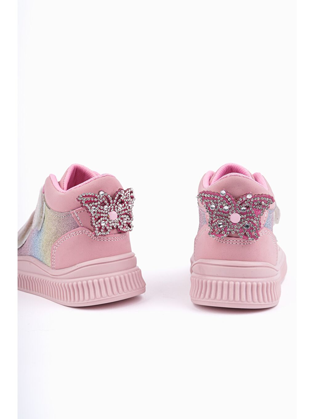 Pembe PAWS Kelebekli Çift Cırtlı Kız Bebek ve Çocuk Bot-1