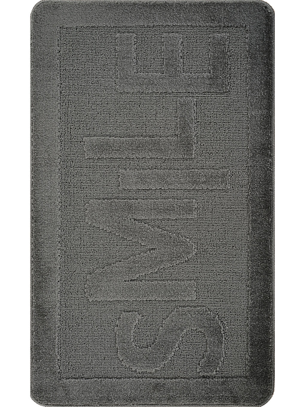 Doğal Kaymaz Taban Banyo Paspas Uzun Ömürlü Yumuşak Su Emici Yazılı Smile-Antrasit-1