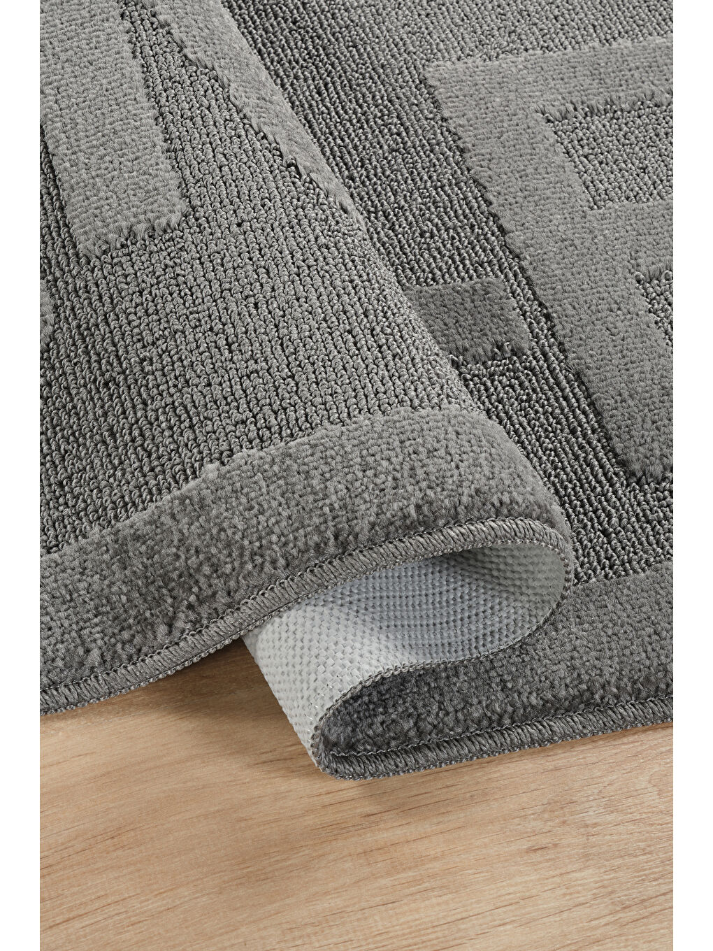 Doğal Kaymaz Taban Banyo Paspas Uzun Ömürlü Yumuşak Su Emici Yazılı Smile-Antrasit-2