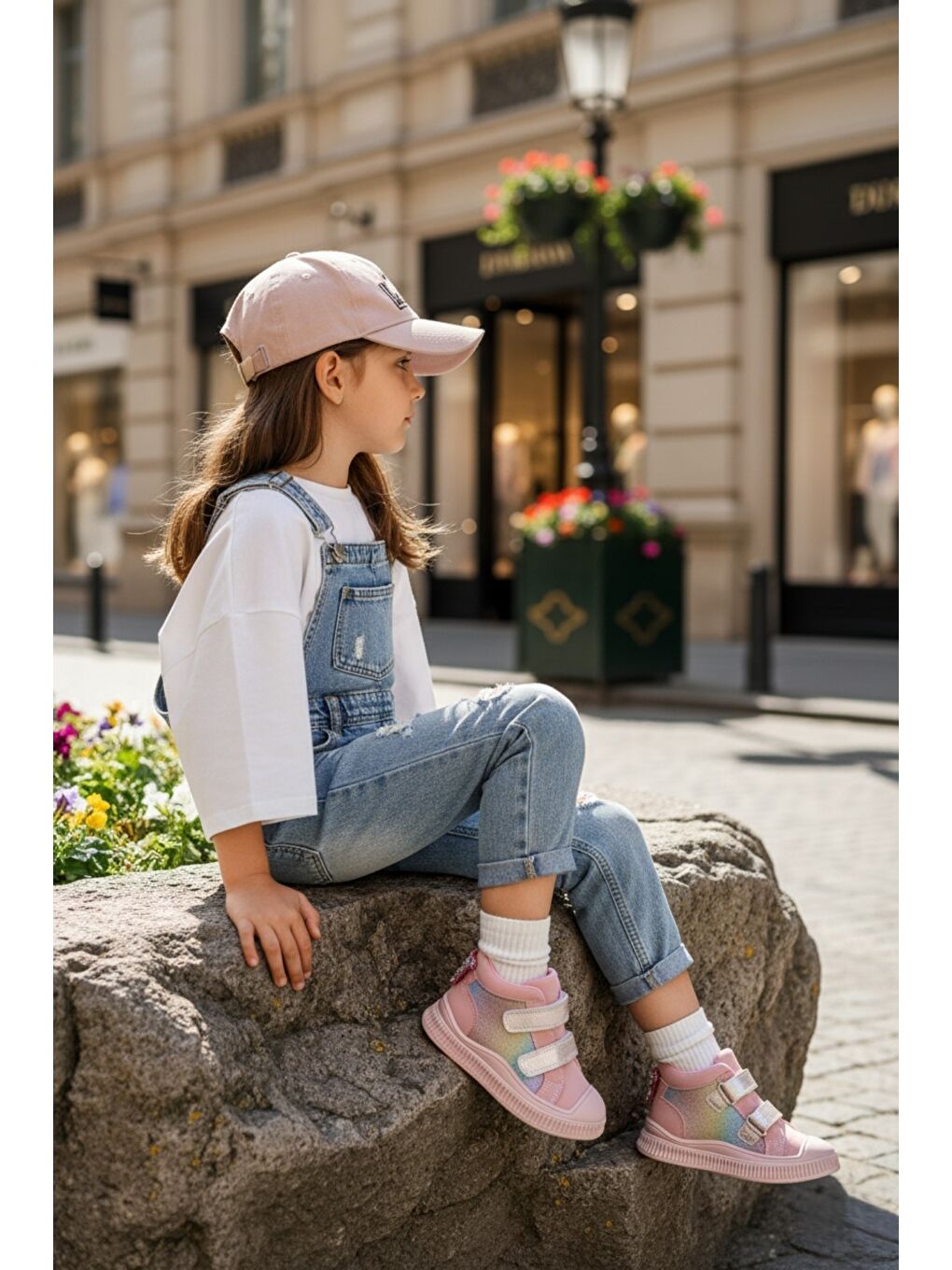 Pembe PAWS Kelebekli Çift Cırtlı Kız Bebek ve Çocuk Bot-3