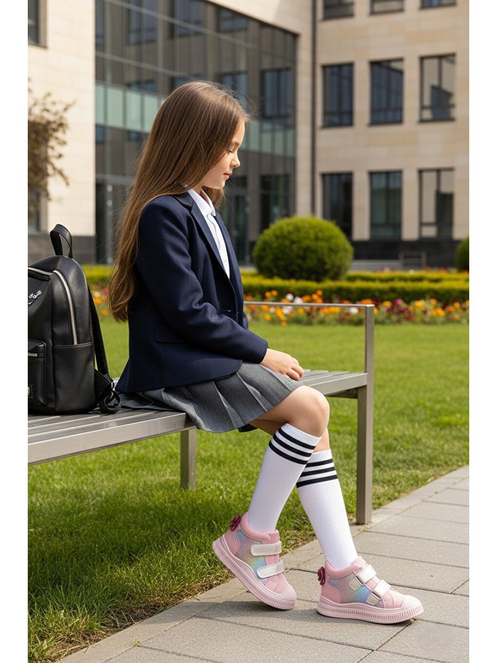 Pembe PAWS Kelebekli Çift Cırtlı Kız Bebek ve Çocuk Bot-5