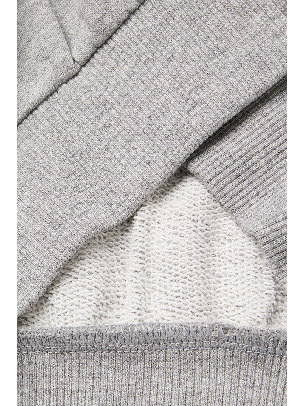 Erkek Bebek Gri Melanj Önü İşlemeli Ribanalı Boğazlı Fermuarlı Dik Yaka Sweatshirt-2