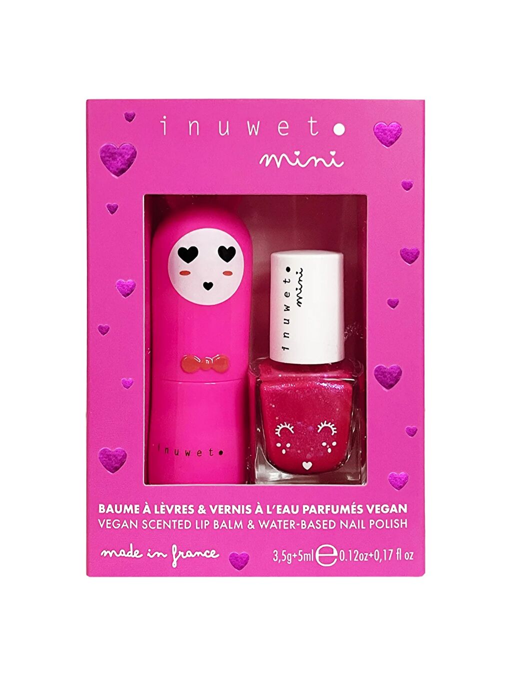 2'li Set Fuşya Su Bazlı Oje ve Kiraz Aromalı Dudak Nemlendiricisi