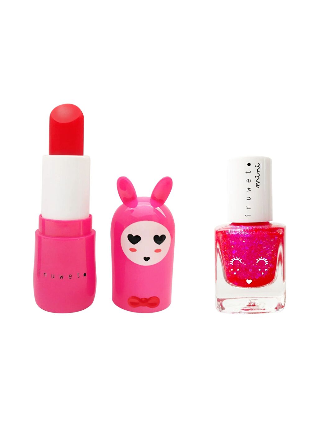 2'li Set Fuşya Su Bazlı Oje ve Kiraz Aromalı Dudak Nemlendiricisi-1