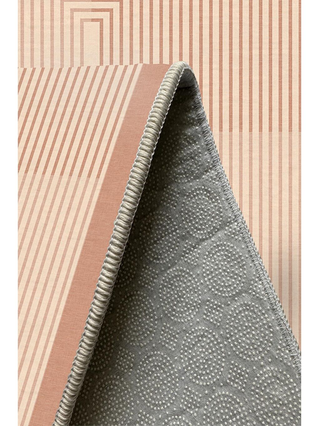 Pembe Özel Tasarım, Kaymaz Taban, İnce, Yıkanabilir, Modern Halı WOOKECE1418 120x180-5