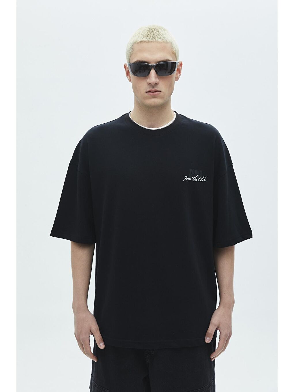 VAMOSCLO Siyah YOUNG ATELIER BASKILI OVERSIZE T-SHIRT - SİYAH