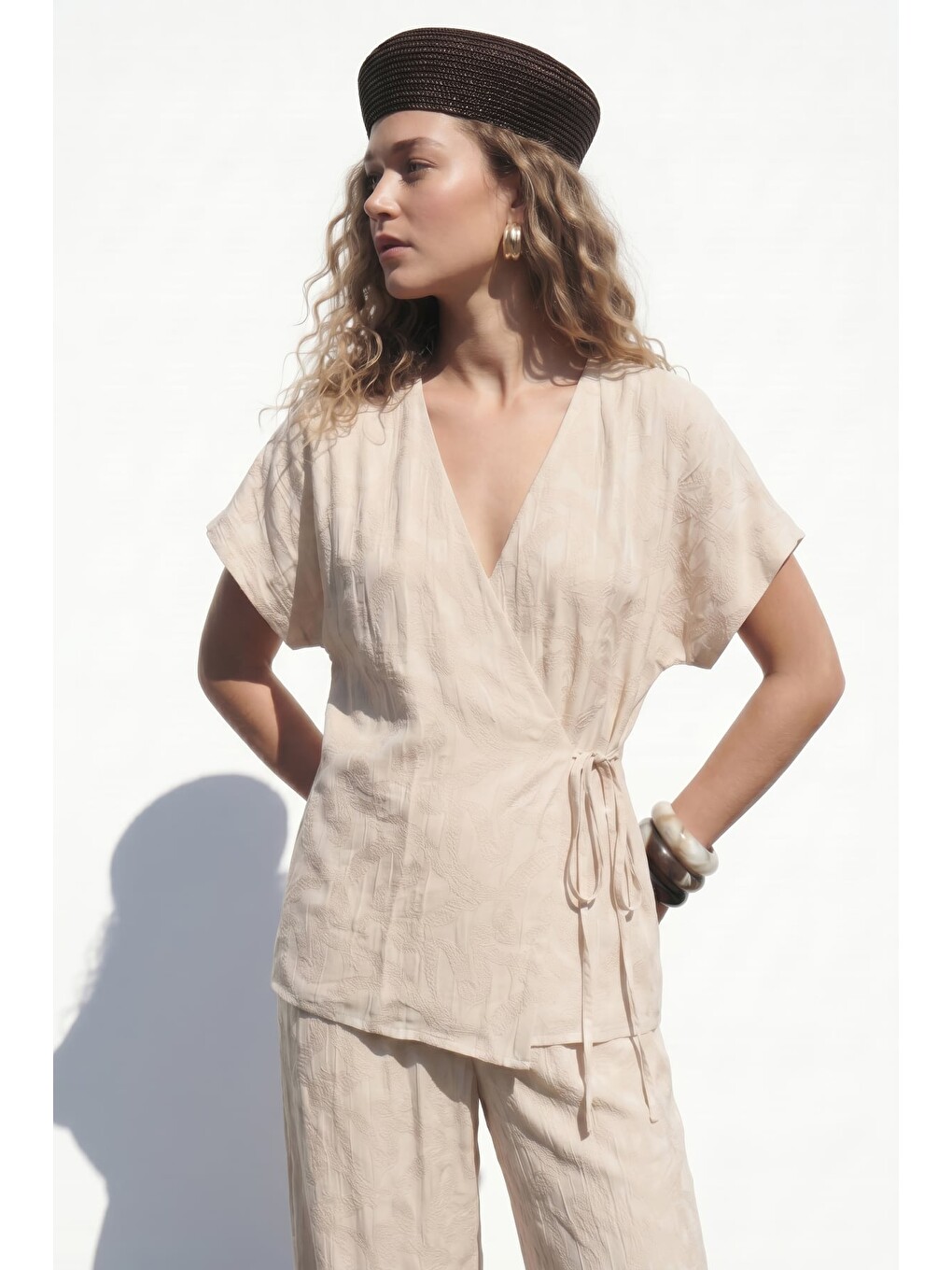 Bej Lily Kimono - Taş