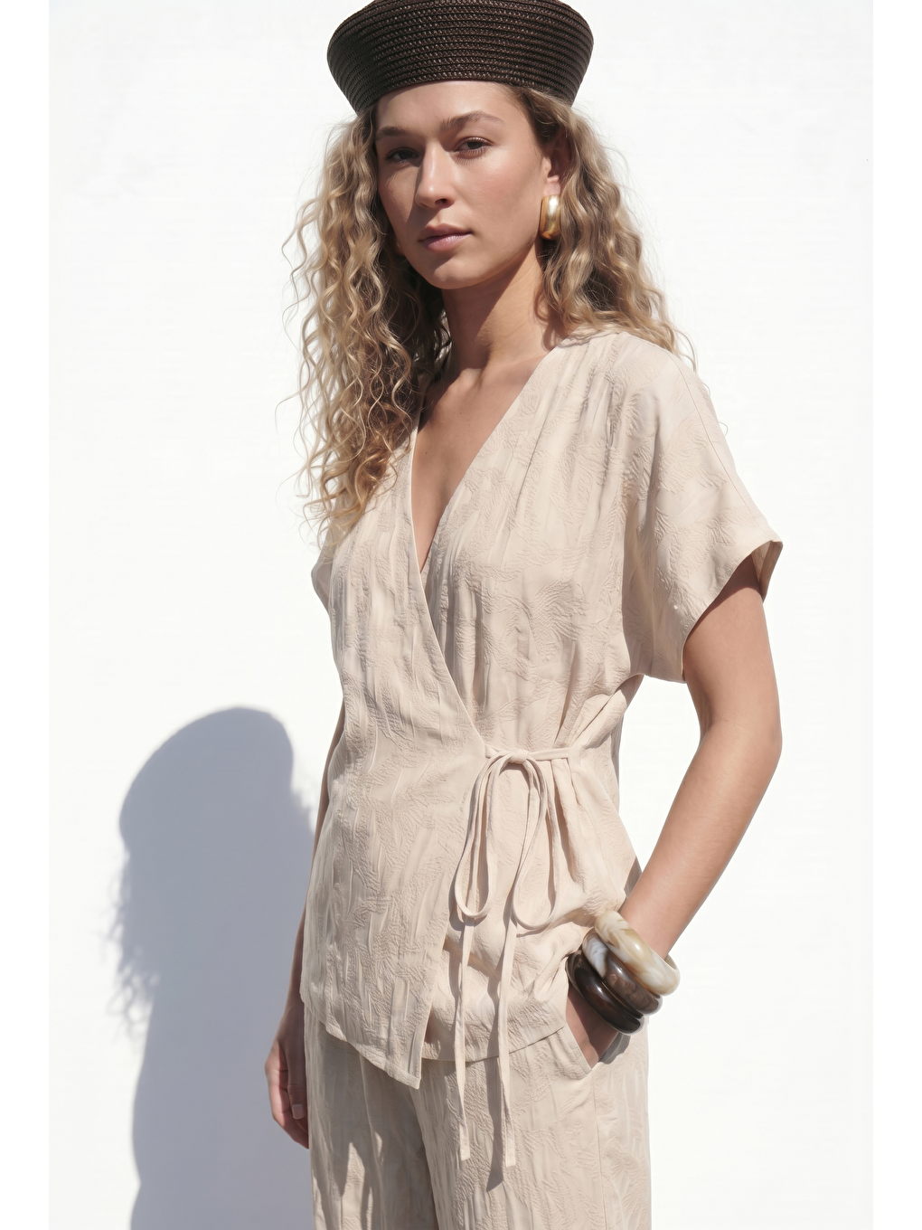 Bej Lily Kimono - Taş-1