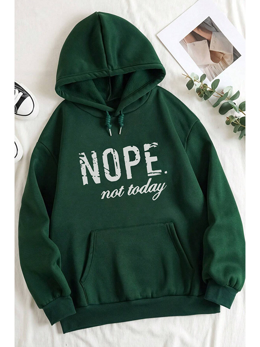 uyguntarz Yeşil Unisex Nope Baskılı Sweatshirt