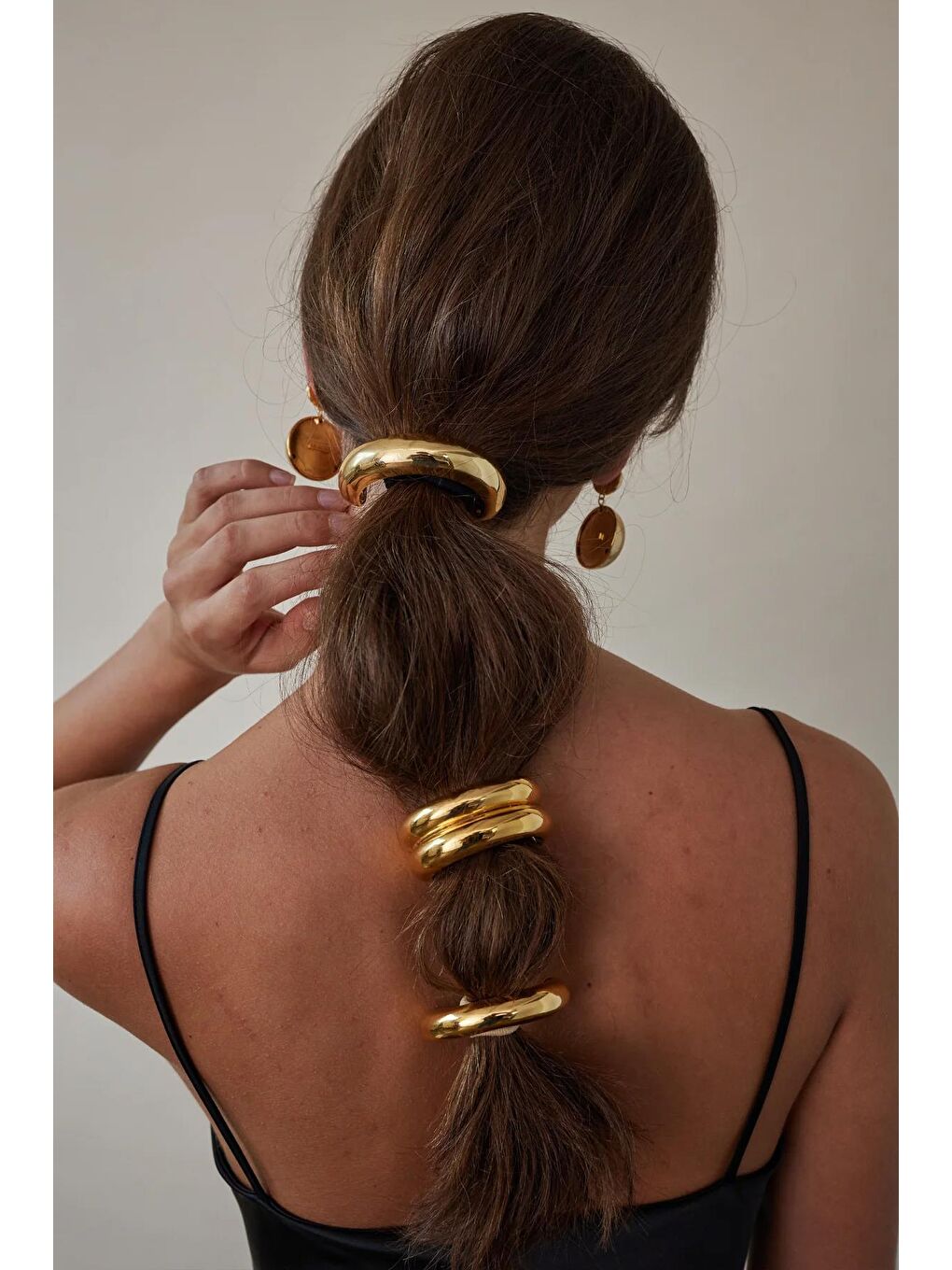 Sarı Arch Metal At Kuyruğu Saç Tokası