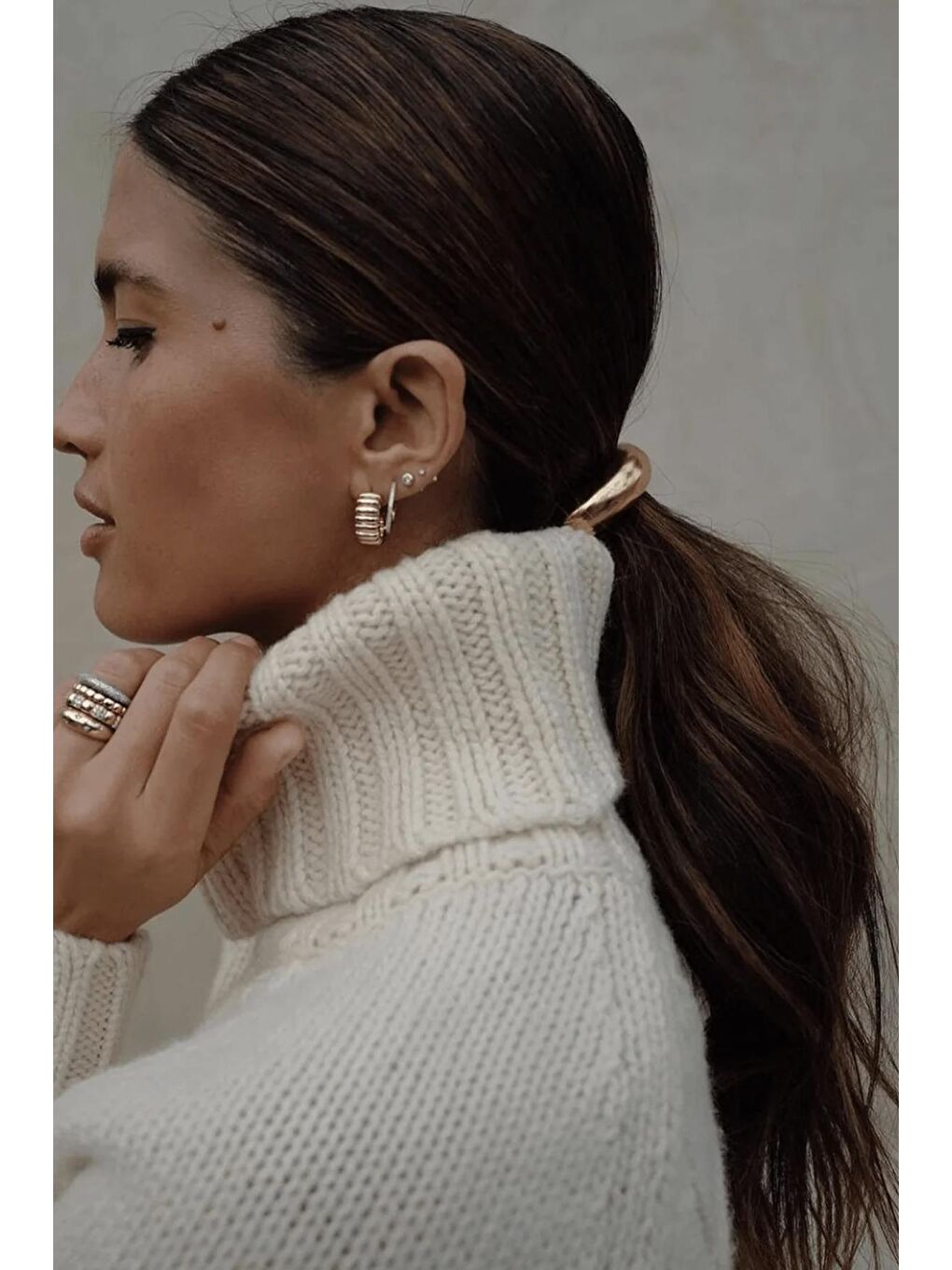 Sarı Arch Metal At Kuyruğu Saç Tokası-1