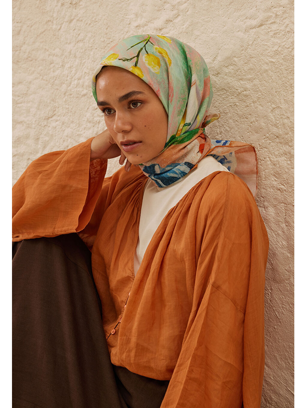 Camellia Desen Pamuk Vual Eşarp Soft Pembe-3