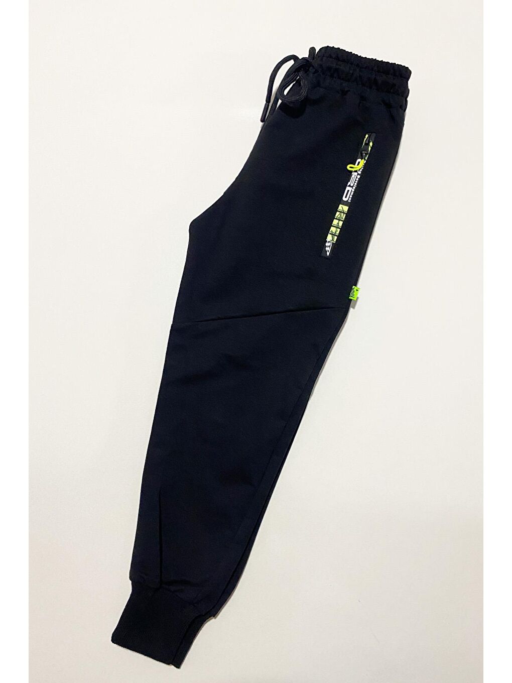 Gri Erkek Çocuk Yeşil Fermuarlı Eşofman Altı ALT.0008-3