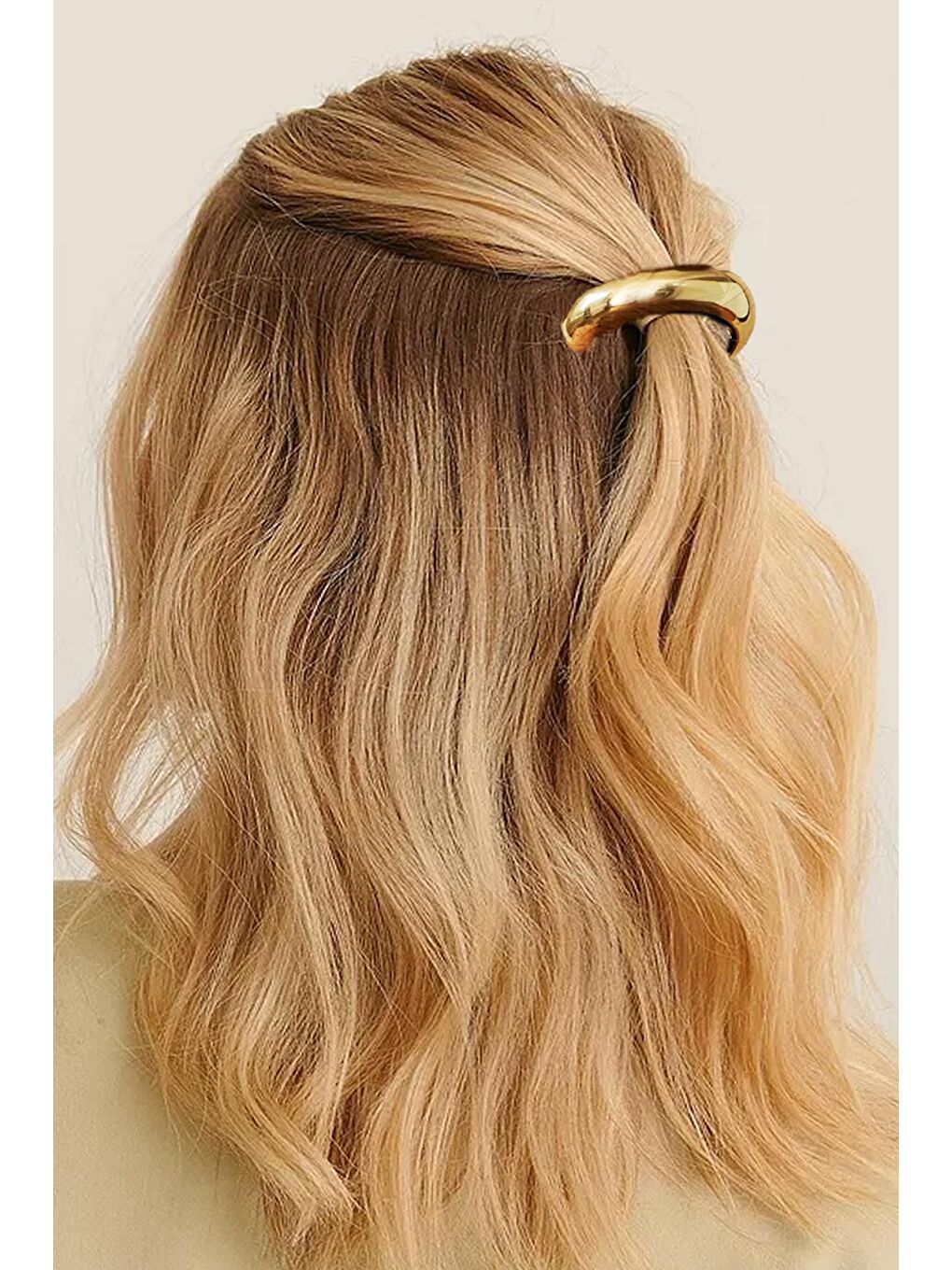 Sarı Arch Metal At Kuyruğu Saç Tokası-2