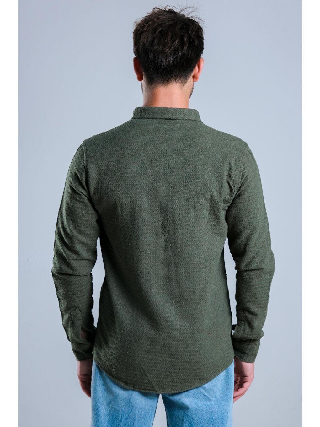 Haki Çift Cep Kapaklı Kışlık Gömlek MAR 4221-4