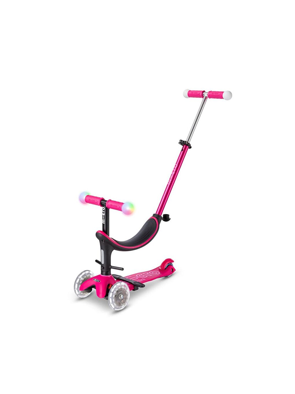 Micro Pembe Mini2Grow Deluxe Magic LED 3 Tekerlekli Scooter Pink